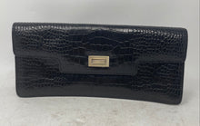 Load image into Gallery viewer, Antonio Melani Womens Black Animal Print Flap Clutch Handbag
