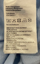 Load image into Gallery viewer, Divided By H&amp;M Womens Blue Graphic Print Athletic Dept. Cropped T-Shirt Size L
