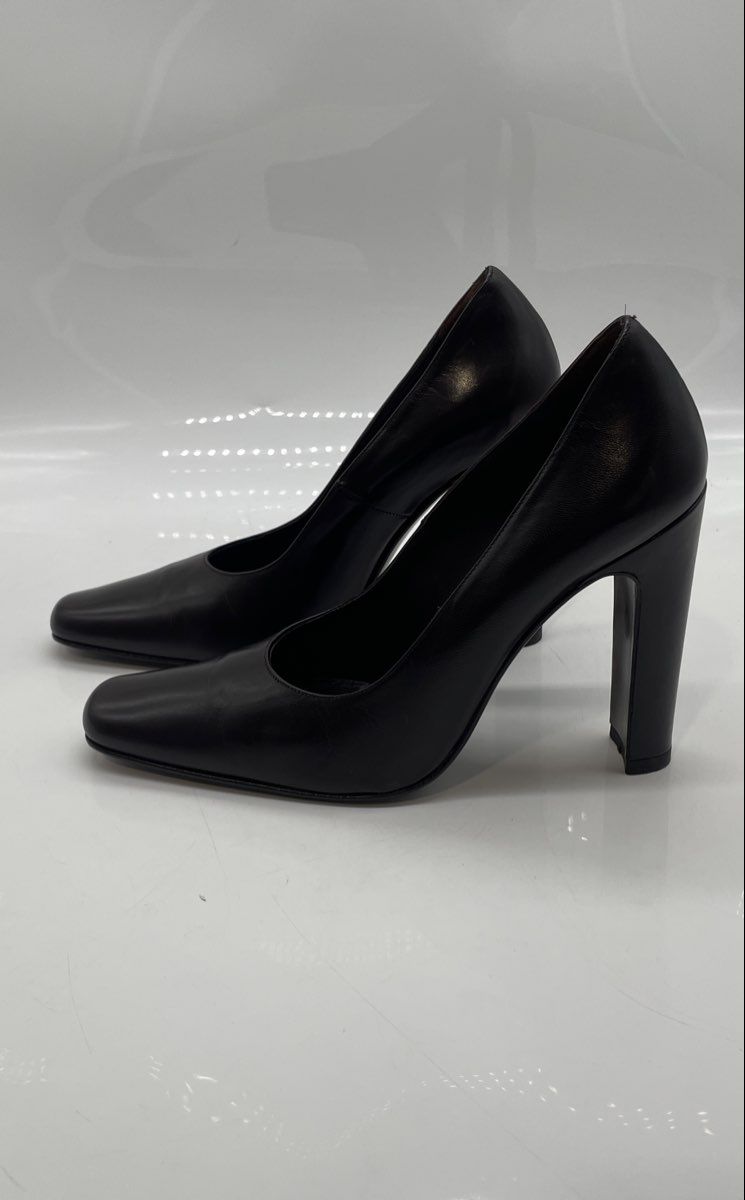 Nathalie M Womens Brown Leather Slip-On High Pump Heels Shoes Size 6B