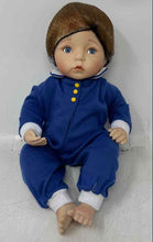 Load image into Gallery viewer, McMemories Handcrafted Porcelain Fashion Doll With Blue Outfit
