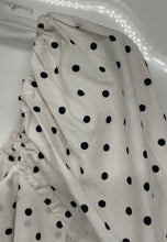 Load image into Gallery viewer, Guess Womens White Black Polka Dot Long Sleeve Cropped Blouse Top Size S
