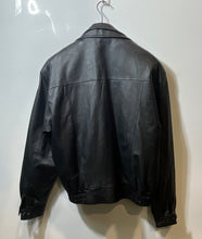 Load image into Gallery viewer, American Leather Mens Black Long Sleeve Motorcycle Full-Zip Bomber Jacket Size L
