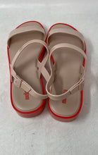 Load image into Gallery viewer, Melissa Womens Lip Pink Beige Open Toe Platform Buckle Slingback Sandals Size 9
