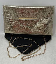 Load image into Gallery viewer, JNB Womens Gold-Tone Leather Inner Zip Pocket Chain Strap Envelope Clutch Purse

