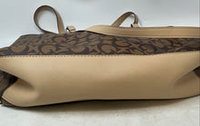 Load image into Gallery viewer, Guess Womens Brown Monogram Inner Pockets Double Handle Zipper Tote Bag
