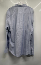 Load image into Gallery viewer, Calvin Klein Mens Blue White Cotton Long Sleeve Stretch Button-Up Shirt Size XL
