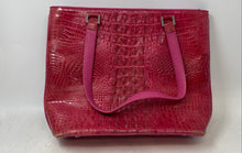 Load image into Gallery viewer, Crocodee Womens Pink Crocodile Embossed Leather Double Handle Tote Bag
