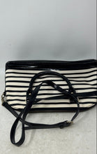 Load image into Gallery viewer, Kate Spade New York Womens Black White striped Crossbody Satchel Handbag
