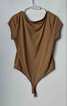 Load image into Gallery viewer, Calvin Klein Womens Brown Square Neck Short Sleeve Bodysuit Blouse Top Size XL
