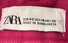 Load image into Gallery viewer, Zara Womens Fuchsia Denim Medium Wash Stretch Pockets Straight Leg Jeans Size 10
