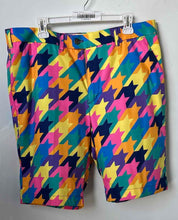 Load image into Gallery viewer, LM Mens Multicolor Geometric Flat Front Stretch Pockets Chino Shorts Size 36
