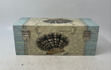 Load image into Gallery viewer, Stupell Art Blue Beige Coquelicot Coastal-Themed Rectangular Lined Storage Box
