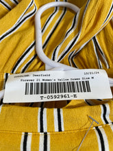 Load image into Gallery viewer, Forever 21 Womens Yellow Striped Long Sleeve Collared Short Shirt Dress Size M
