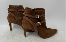 Load image into Gallery viewer, Michael Kors Womens Brown Leather Side Zip High Stiletto Ankle Booties Size 7M
