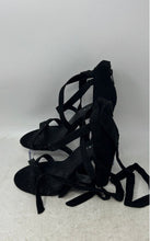 Load image into Gallery viewer, Torrid Womens Black Buckle Open Toe Zipper Rhinestone Strappy Heels Size 7.5 W
