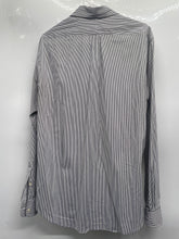 Load image into Gallery viewer, Ralph Lauren Mens Black White Striped Cotton Slim Fit Button-Up Shirt Size L
