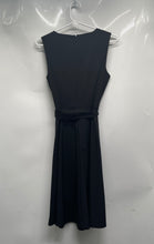 Load image into Gallery viewer, Calvin Klein Womens Black Sleeveless V-Neck Tie Waist Fit &amp; Flare Dress Size 2
