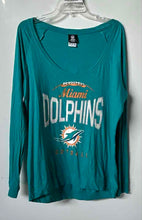 Load image into Gallery viewer, NFL Team Apparel Womens Green Miami Dolphins Long Sleeve Crew Neck Jersey Sz XL
