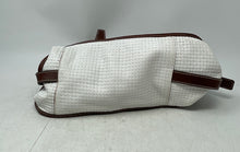 Load image into Gallery viewer, Kate Landry Womens White Brown Inner Pockets Adjustable Strap Hobo Handbag

