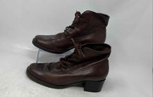 Load image into Gallery viewer, Enzo Angiolini Womens Brown Leather Lace-Up Block Heel Ankle Boots Size 8M
