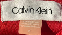 Load image into Gallery viewer, Calvin Klein Womens Red Pleated Sleeveless Round Neck A-Line Dress Size 6
