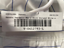Load image into Gallery viewer, Banana Republic Mens White Blue Striped Cotton Camden Fit Button-Up Shirt Sz XL
