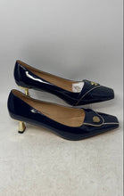 Load image into Gallery viewer, Muikecors Womens Blue Square Toe Slip-On Kitten Pump Shoes Size 11.5
