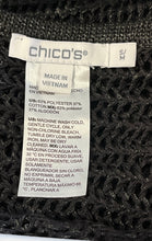 Load image into Gallery viewer, Chico's Womens Black Open-Knit V-Neck Poncho Pullover Sweater Size S/M
