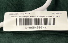 Load image into Gallery viewer, Armani Exchange Womens Green Long Sleeve V-Neck Fit &amp; Flare Dress Size S
