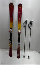 Load image into Gallery viewer, K2 T-Nine Unisex Adults Red And Yellow Winter Sports Downhill Skis With Poles
