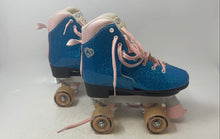 Load image into Gallery viewer, Circle Society Girls Blue 4-Wheels Lace-Up Ankle Roller Skate Size 3-7
