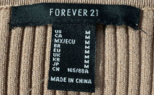 Load image into Gallery viewer, Forever 21 Womens Brown Ribbed Knit Long Sleeve V-Neck Cropped Top Size Medium

