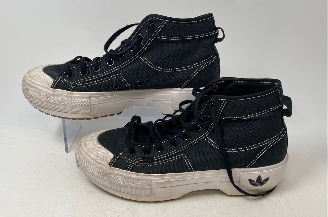 Adidas Womens Nizza Trek GZ8857 Black & White Lace-Up Sneaker Shoes Size 10