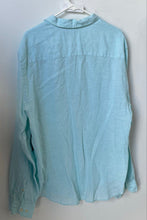 Load image into Gallery viewer, Nautica Mens Blue Linen Long Sleeve Spread Collar Button-Up Shirt Size XL
