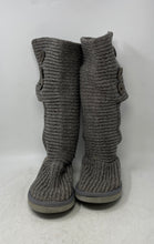 Load image into Gallery viewer, UGG Womens Classic Cardy Gray Knit Button Detail Foldover Knee High Boots Size 8
