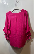 Load image into Gallery viewer, Zara Womens Pink Ruffle Sleeve V-Neck Pullover Casual Blouse Top Size Large
