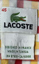 Load image into Gallery viewer, Lacoste Mens Red Yellow Plaid Short Sleeve Collared Button-Up Shirt Size 45
