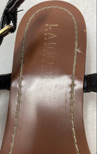 Load image into Gallery viewer, Lauren Ralph Lauren Womens Black Leather Buckle Open Toe Thong Sandals Size 9B
