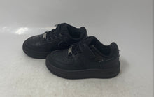 Load image into Gallery viewer, Nike Kids Air Force 1 Low FN0237-001 Black Leather Sneakers Shoes Size 8C
