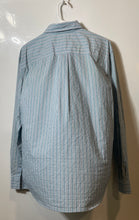 Load image into Gallery viewer, Armani Exchange Mens Blue Striped Collared Long Sleeve Button-Up Shirt Size M
