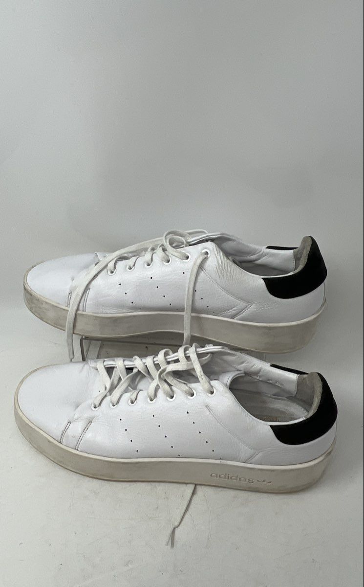 Adidas Mens Stan Smith White Round Toe Low Top Lace-Up Sneaker Shoes Size 11.5