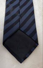 Load image into Gallery viewer, Hugo Boss Mens Dark Blue Striped Silk Adjustable Keeper Loop Designer Tie
