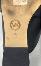 Load image into Gallery viewer, Michael Kors Womens MK Plate Black Leather Studded Slip-On Mule Flats Size 6M
