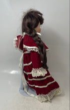 Load image into Gallery viewer, Vintage Collectible Laura Red Handmade Dress Bisque Porcelain Doll
