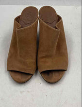 Load image into Gallery viewer, Authentic Tory Burch Womens Brown Suede Embroidered Block Mule Heels Sz 6M Worn
