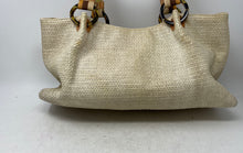Load image into Gallery viewer, Elaine Turner Womens Beige Woven Double Handle Inner Pockets Lined Shoulder Bag
