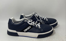 Load image into Gallery viewer, DKNY Mens Navy Blue Perforated Two-Tone Lace-Up Sneaker Shoes Size 9M
