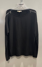 Load image into Gallery viewer, Michael Kors Womens Black Long Sleeve Crew Neck Blouse Top Size XL
