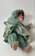 Load image into Gallery viewer, Antique Ceramic Decor Classic Green Floral Dress Collectible Doll
