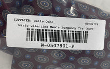Load image into Gallery viewer, Mario Valentino Mens Burgundy Floral Italian Silk Adjustable Long Designer Tie
